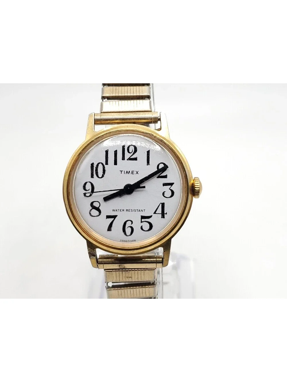 Vintage Timex Marlin Big Reader Mechanical 30mm Watch Running Gold Tone